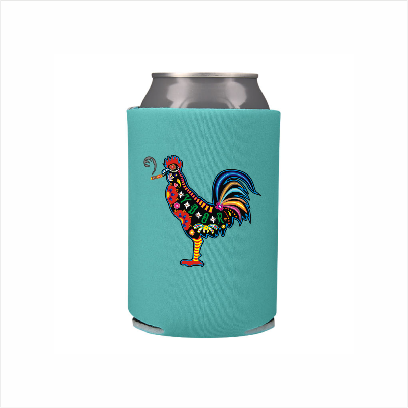 Sugar Skull Smokin' Rooster Koozie