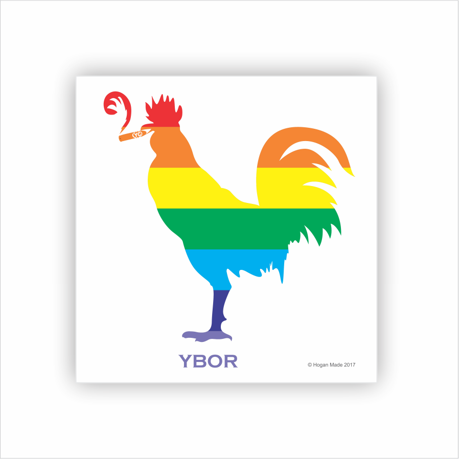 Smokin' Rooster Rainbow Sticker