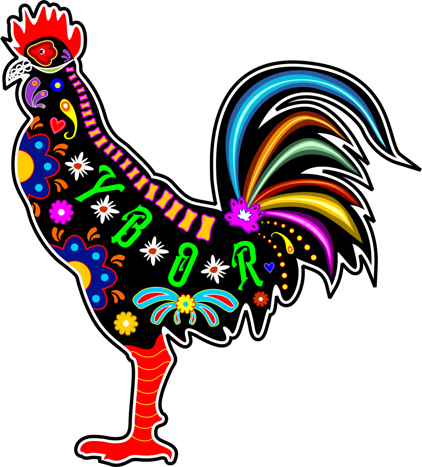 Sugar Skull Smokin' Rooster Sticker