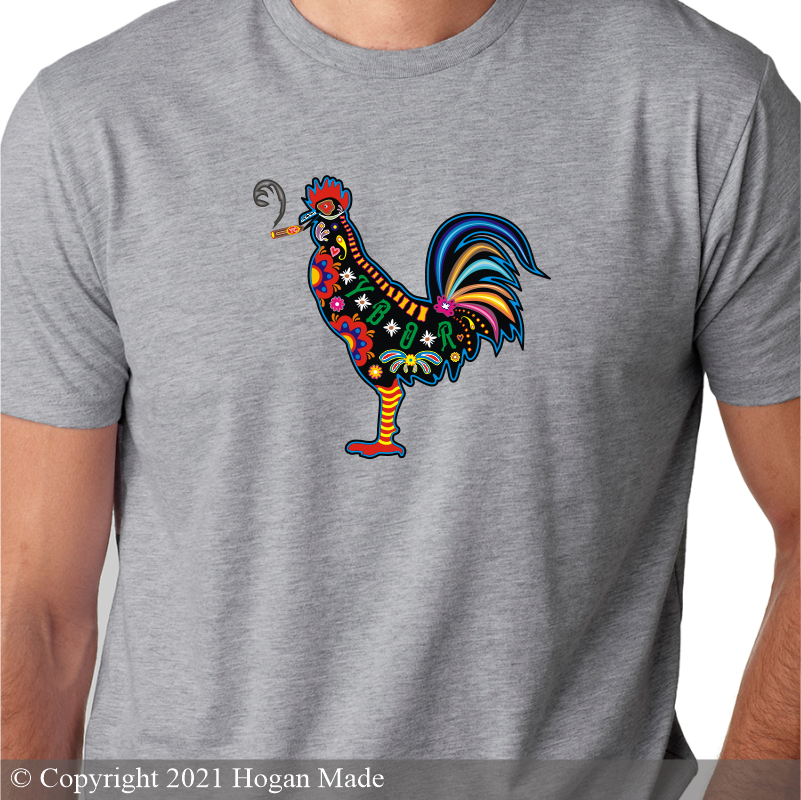 Sugar Skull Smokin' Rooster Full Color