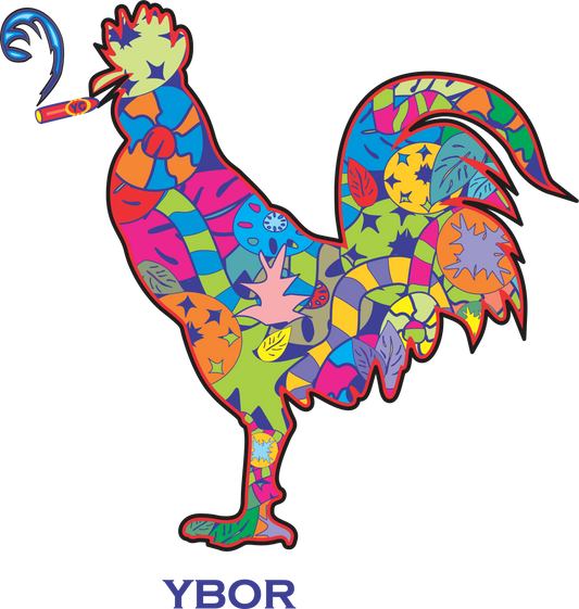 WHOLESALE_Cuban Folk Art Smokin' Rooster Sticker