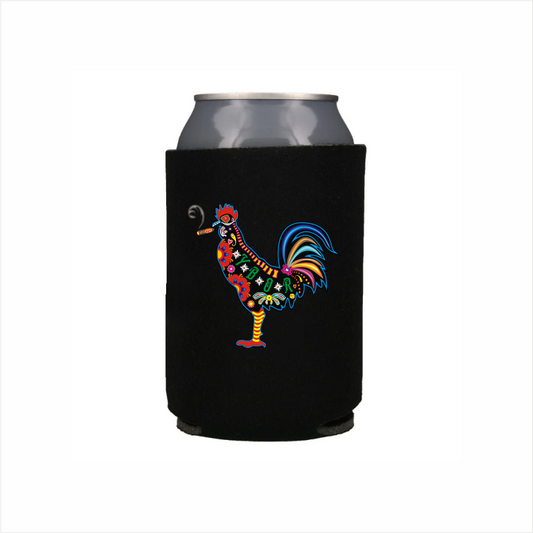 Sugar Skull Smokin' Rooster Koozie