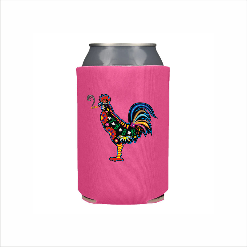 Sugar Skull Smokin' Rooster Koozie