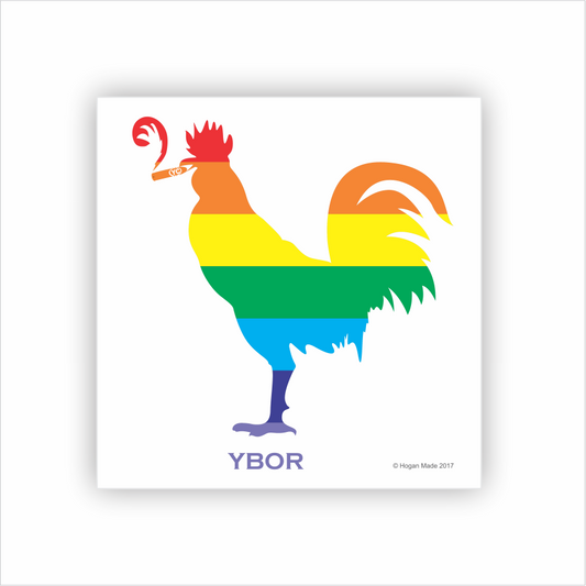 Smokin' Rooster Rainbow Sticker