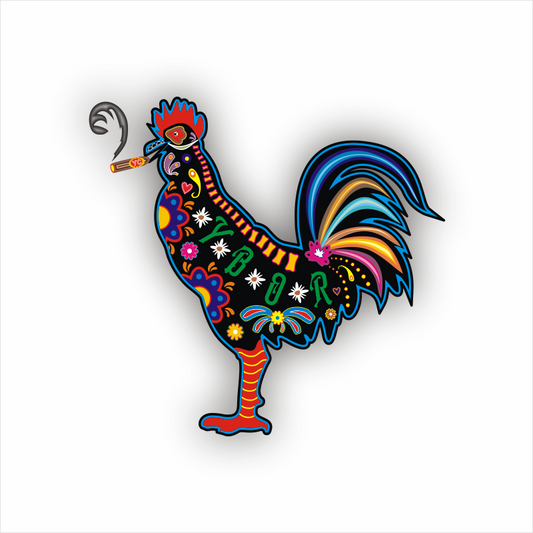 Sugar Skull Smokin' Rooster Sticker
